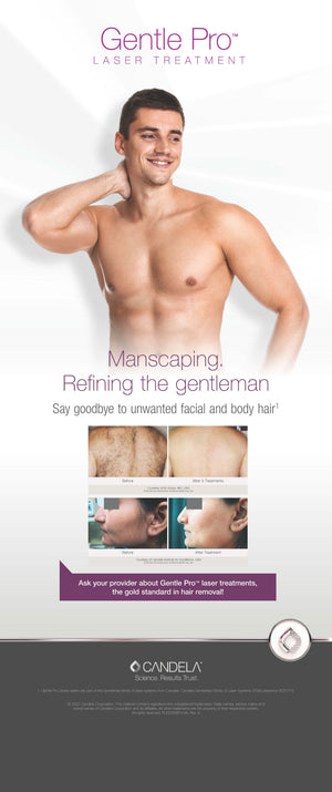 Patient Bannerstand, Gentle Hair Removal - Male Model [sf:MCWJJFTWNGR5BAHPJTNKSXYUZFD4]