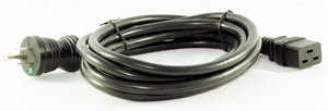 Power cord, NA - C19, hospital grade, 10Ftx3x14awg, black with grounding reliability label. [sf:MC6Z3UT43J5JFRZL5SJYP47ADWEI]